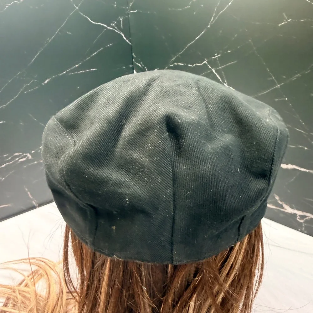 Cabo Wabo Cantina Black Cotton Flat Cap Newsboy Hat Sammy Hagar Nissin Size 58